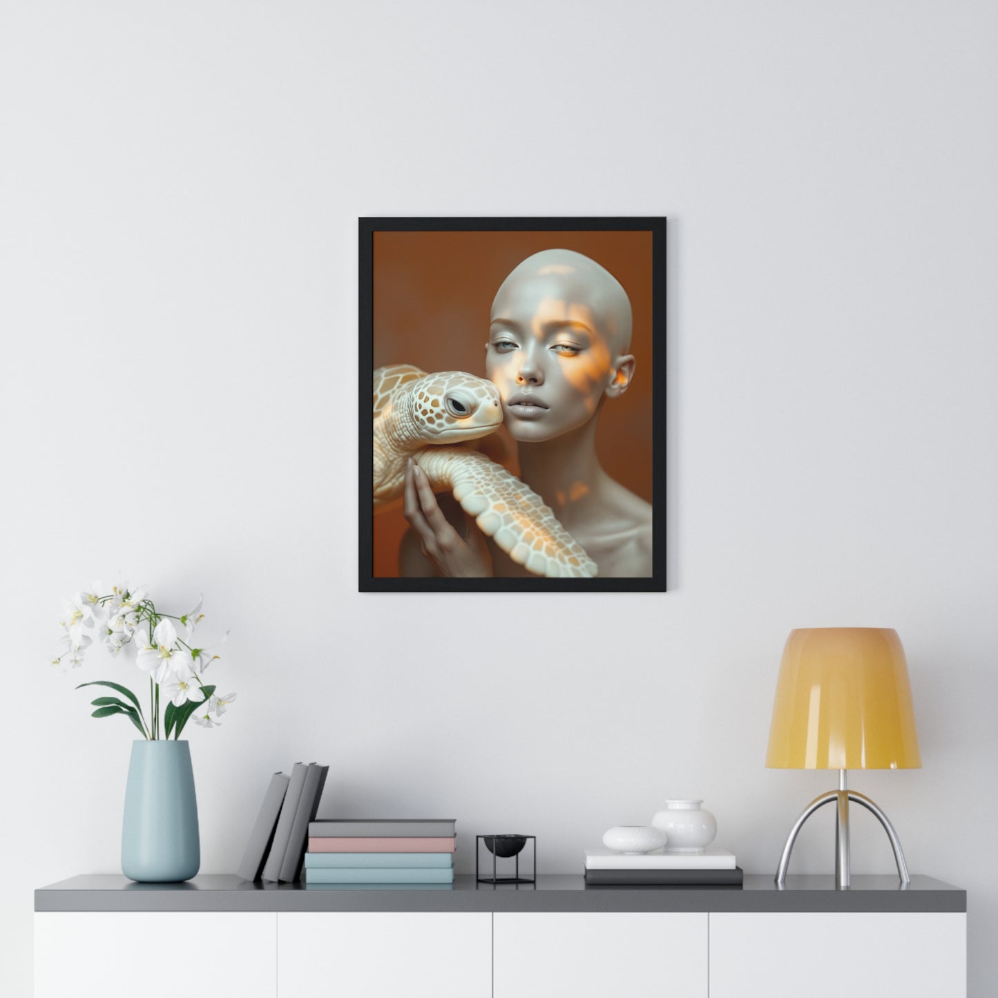 Vertical Framed Poster - The Albino and the Old One
