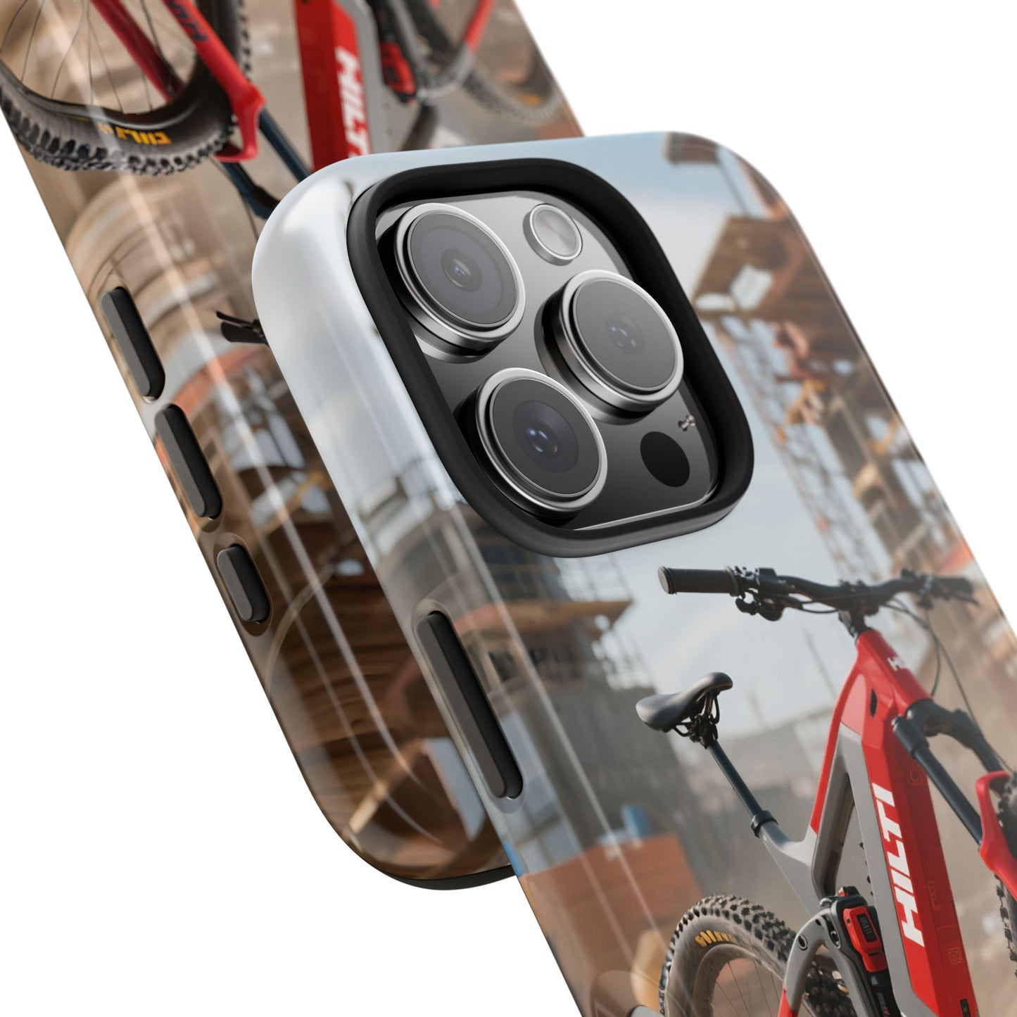 Phone Cases - Electric Mountain Bike Design in Hilti Red and Gray