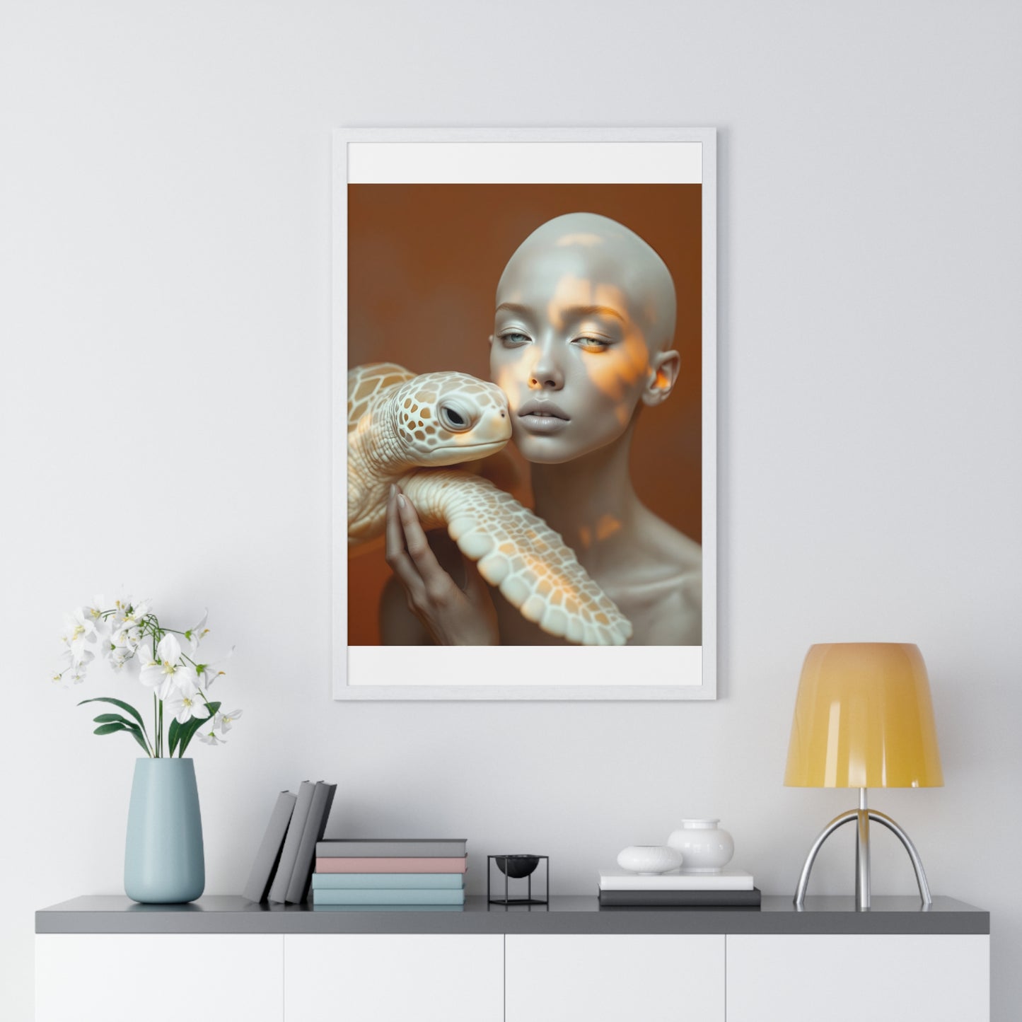Vertical Framed Poster - The Albino and the Old One