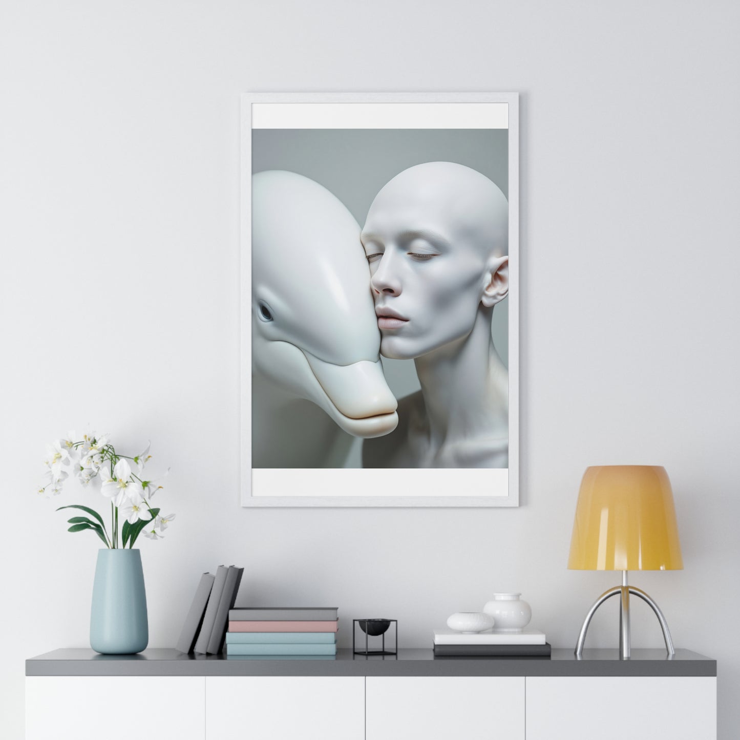 Framed Poster - The Albino and the Dolphin