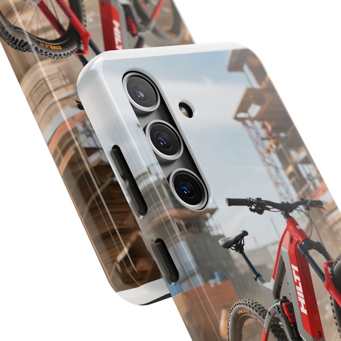 Phone Cases - Electric Mountain Bike Design in Hilti Red and Gray