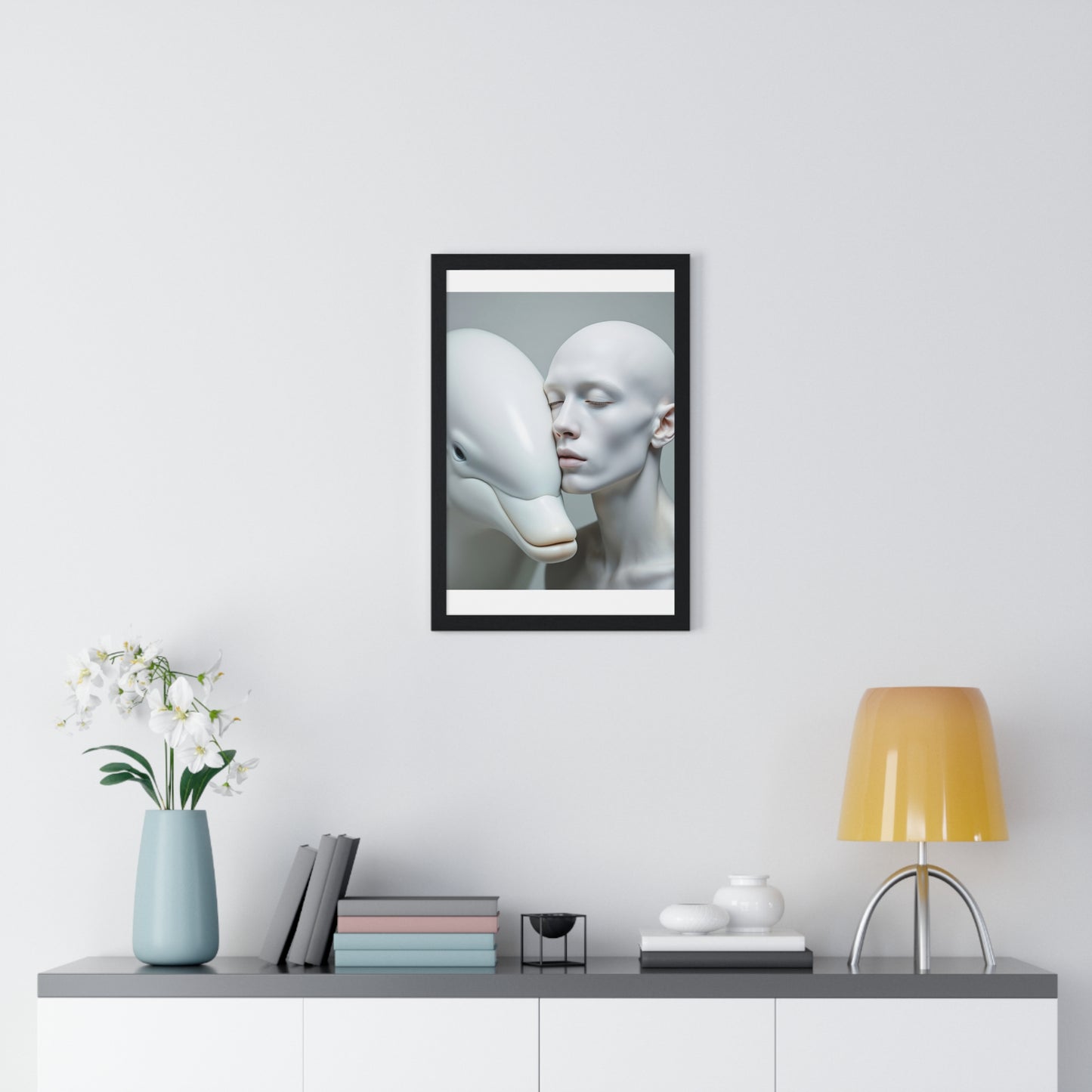 Framed Poster - The Albino and the Dolphin