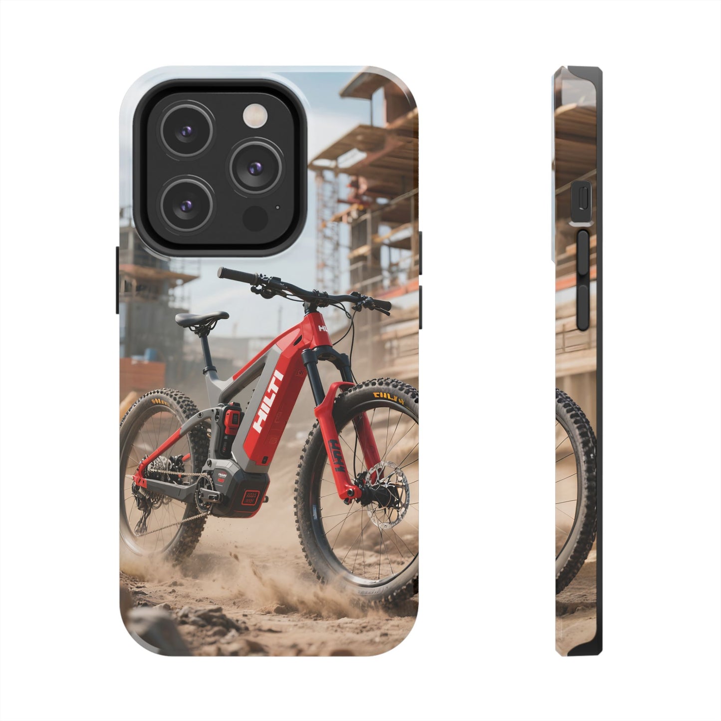 Phone Cases - Electric Mountain Bike Design in Hilti Red and Gray