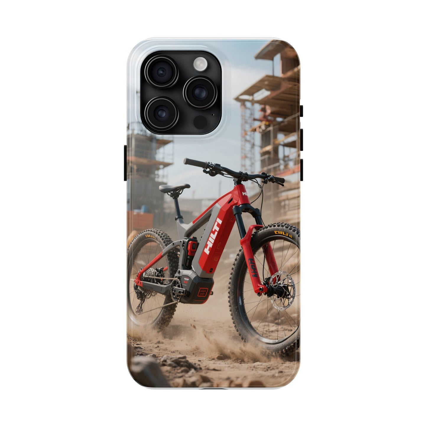 Phone Cases - Electric Mountain Bike Design in Hilti Red and Gray