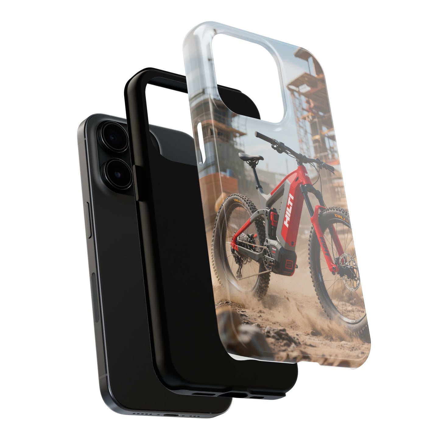 Phone Cases - Electric Mountain Bike Design in Hilti Red and Gray