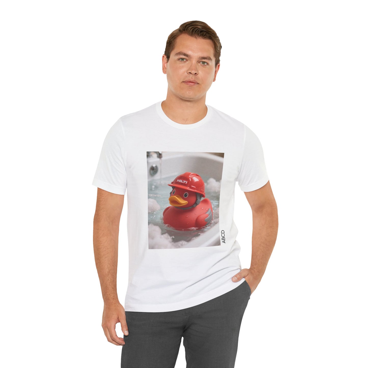 Rubber Duck Tee - Cute and Absurd Unisex Shirt with Hilti Construction Helmet Design